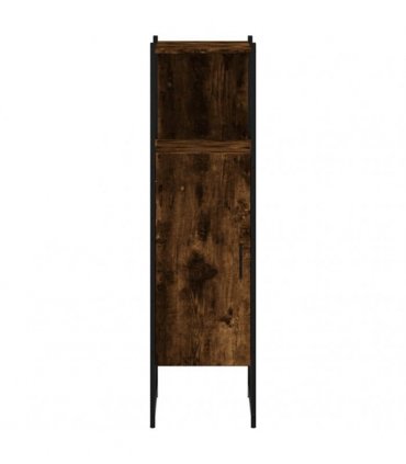vidaXL Bathroom Cabinet Smoked Oak 33x33x120.5 cm Engineered Wood