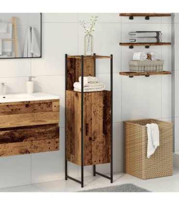 vidaXL Bathroom Cabinet Old Wood 33x33x120.5 cm Engineered Wood