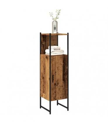 vidaXL Bathroom Cabinet Old Wood 33x33x120.5 cm Engineered Wood