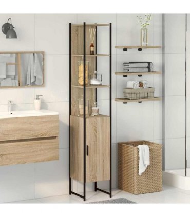 vidaXL Bathroom Cabinet Sonoma 33 x 33 x 185.5 cm Engineered Wood — Colour: Sonoma oak