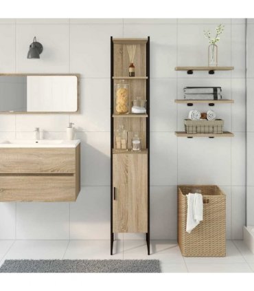 vidaXL Bathroom Cabinet Sonoma 33 x 33 x 185.5 cm Engineered Wood — Colour: Sonoma oak