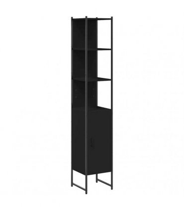 vidaXL Tall Bathroom Cabinet | Black | Engineered wood | Rectangular