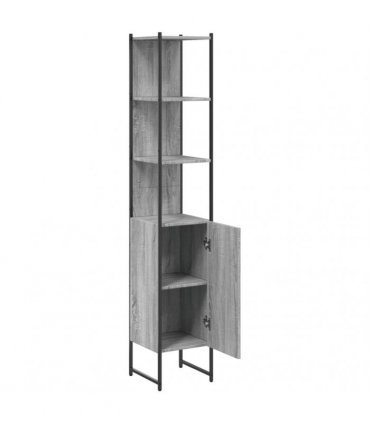 vidaXL Bathroom Cabinet Grey Sonoma 33x33x185.5 cm Engineered Wood