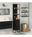 vidaXL Bathroom Cabinet Black oak 33 x 33 x 185.5 cm Engineered Wood