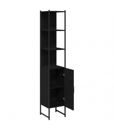 vidaXL Bathroom Cabinet Black oak 33 x 33 x 185.5 cm Engineered Wood