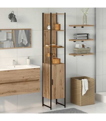 vidaXL Bathroom Cabinet Artisan oak 33 x 33 x 185.5 cm Engineered Wood