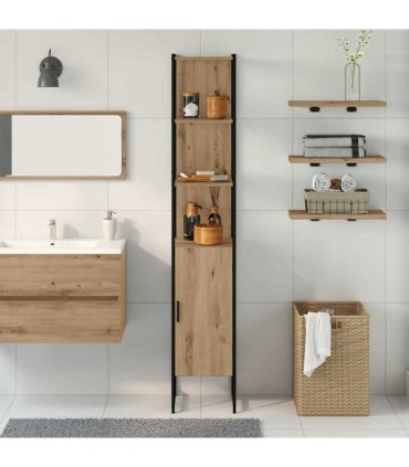 vidaXL Bathroom Cabinet Artisan oak 33 x 33 x 185.5 cm Engineered Wood