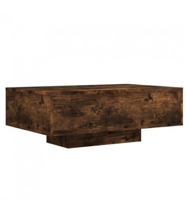 vidaXL Coffee Table with LED Lights Smoked Oak 85x55x31 cm — Size: 85 x 55 x 31 cm