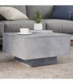 vidaXL Coffee Table with LED Lights Concrete Grey 55x55x31 cm — Size: 55 x 55 x 31 cm