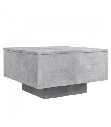 vidaXL Coffee Table with LED Lights Concrete Grey 55x55x31 cm — Size: 55 x 55 x 31 cm