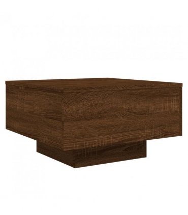 vidaXL Coffee Table with LED Lights Brown Oak 55x55x31 cm — Size: 55 x 55 x 31 cm
