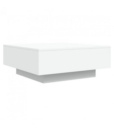 vidaXL Coffee Table with LED Lights White 80x80x31 cm — Size: 80 x 80 x 31 cm