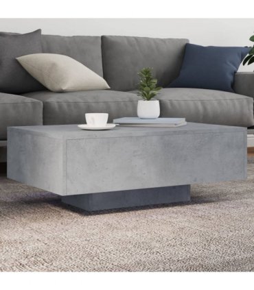 vidaXL Coffee Table with LED Lights Concrete Grey 85x55x31 cm — Size: 85 x 55 x 31 cm