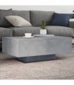vidaXL Coffee Table with LED Lights Concrete Grey 85x55x31 cm — Size: 85 x 55 x 31 cm