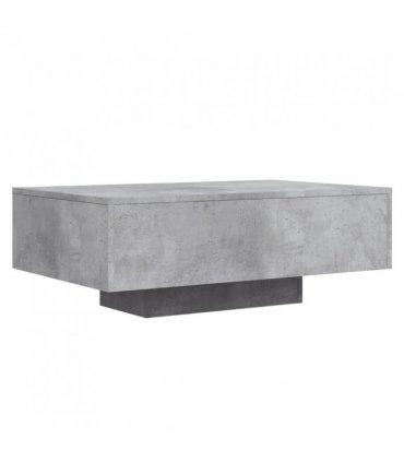 vidaXL Coffee Table with LED Lights Concrete Grey 85x55x31 cm — Size: 85 x 55 x 31 cm