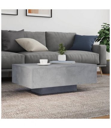 vidaXL Coffee Table with LED Lights Concrete Grey 85x55x31 cm — Size: 85 x 55 x 31 cm