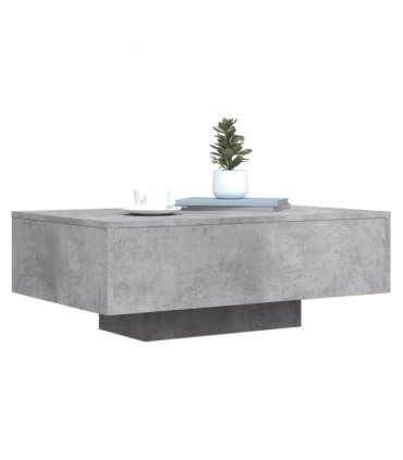 vidaXL Coffee Table with LED Lights Concrete Grey 85x55x31 cm — Size: 85 x 55 x 31 cm