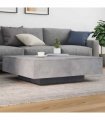 vidaXL Coffee Table with LED Lights Concrete Grey 100x100x31 cm — Size: 100 x 100 x 31 cm