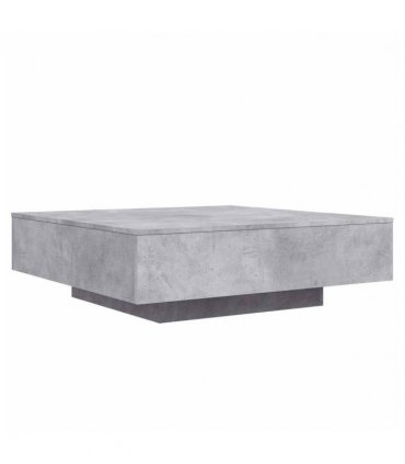 vidaXL Coffee Table with LED Lights Concrete Grey 100x100x31 cm — Size: 100 x 100 x 31 cm