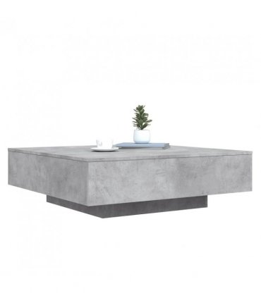 vidaXL Coffee Table with LED Lights Concrete Grey 100x100x31 cm — Size: 100 x 100 x 31 cm
