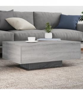 vidaXL Coffee Table with LED Lights Grey Sonoma 85x55x31 cm — Size: 85 x 55 x 31 cm