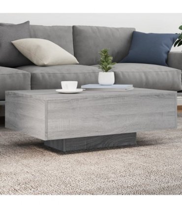 vidaXL Coffee Table with LED Lights Grey Sonoma 85x55x31 cm — Size: 85 x 55 x 31 cm