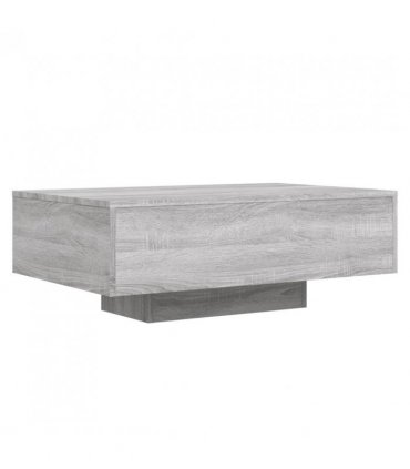 vidaXL Coffee Table with LED Lights Grey Sonoma 85x55x31 cm — Size: 85 x 55 x 31 cm