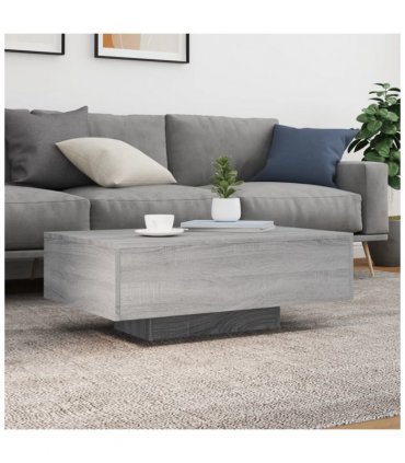 vidaXL Coffee Table with LED Lights Grey Sonoma 85x55x31 cm — Size: 85 x 55 x 31 cm