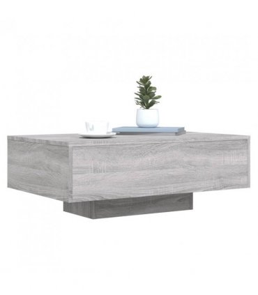 vidaXL Coffee Table with LED Lights Grey Sonoma 85x55x31 cm — Size: 85 x 55 x 31 cm