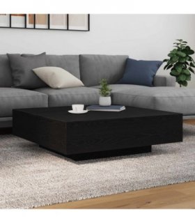 vidaXL Coffee Table Black Oak 100 x 100 x 31 cm Engineered Wood