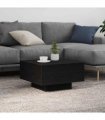 vidaXL Coffee Table Black Oak 55 x 55 x31 cm Engineered Wood — Size: 55 x 55 x 31 cm