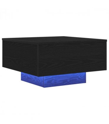 vidaXL Coffee Table Black Oak 55 x 55 x31 cm Engineered Wood — Size: 55 x 55 x 31 cm