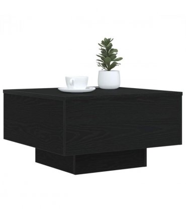 vidaXL Coffee Table Black Oak 55 x 55 x31 cm Engineered Wood — Size: 55 x 55 x 31 cm