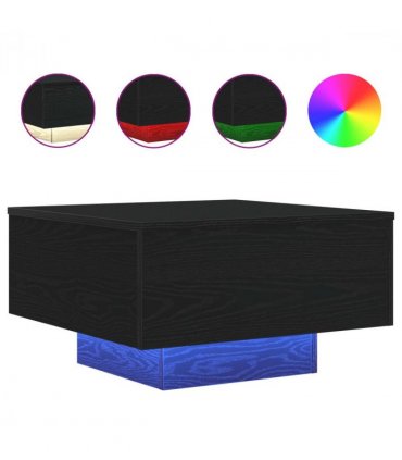 vidaXL Coffee Table Black Oak 55 x 55 x31 cm Engineered Wood — Size: 55 x 55 x 31 cm