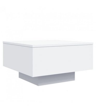 vidaXL Coffee Table with LED Lights White 55x55x31 cm — Size: 55 x 55 x 31 cm