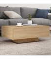 vidaXL Coffee Table with LED Lights Sonoma Oak 85x55x31 cm — Size: 85 x 55 x 31 cm