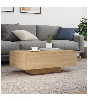 vidaXL Coffee Table with LED Lights Sonoma Oak 85x55x31 cm — Size: 85 x 55 x 31 cm