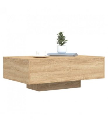vidaXL Coffee Table with LED Lights Sonoma Oak 85x55x31 cm — Size: 85 x 55 x 31 cm
