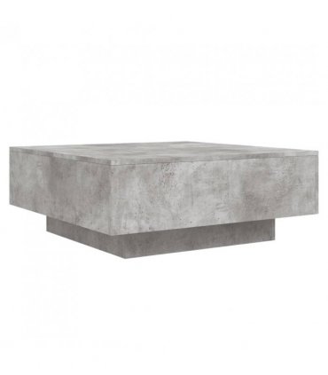 vidaXL Coffee Table with LED Lights Concrete Grey 80x80x31 cm — Size: 80 x 80 x 31 cm
