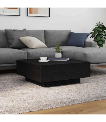 vidaXL Coffee Table Black Oak 80 x 80 x 31 cm Engineered Wood — V0672046933