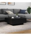 vidaXL Coffee Table Black Oak 80 x 80 x 31 cm Engineered Wood — V0672046933