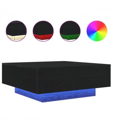 vidaXL Coffee Table Black Oak 80 x 80 x 31 cm Engineered Wood — V0672046933