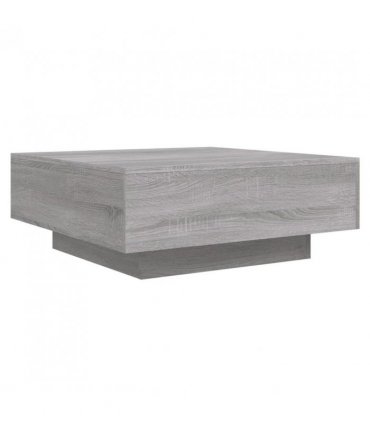 vidaXL Coffee Table with LED Lights Grey Sonoma 80x80x31 cm — Size: 80 x 80 x 31 cm