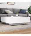 vidaXL Coffee Table with LED Lights White 100x100x31 cm — Size: 100 x 100 x 31 cm