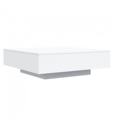 vidaXL Coffee Table with LED Lights White 100x100x31 cm — Size: 100 x 100 x 31 cm