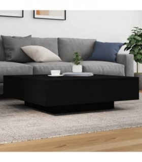 vidaXL Coffee Table with LED Lights Black 100x100x31 cm — Size: 100 x 100 x 31 cm