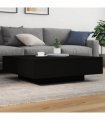 vidaXL Coffee Table with LED Lights Black 100x100x31 cm — Size: 100 x 100 x 31 cm