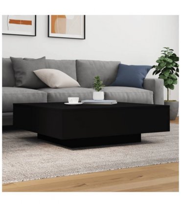 vidaXL Coffee Table with LED Lights Black 100x100x31 cm — Size: 100 x 100 x 31 cm