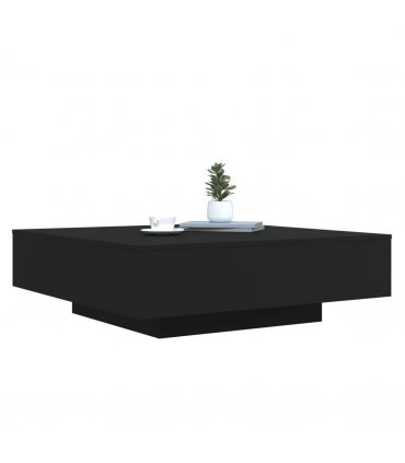vidaXL Coffee Table with LED Lights Black 100x100x31 cm — Size: 100 x 100 x 31 cm