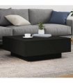 vidaXL Coffee Table with LED Lights Black 80x80x31 cm — Size: 80 x 80 x 31 cm